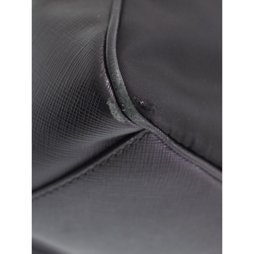 Prada Black Bag Nylon Shopper Tote 2way Shoulder Black East West - Picture 4 of 9
